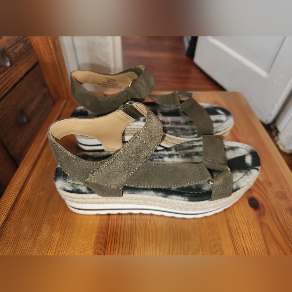 Olive Green Platform Sandals